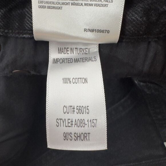 Agolde 90s Bermuda Shorts Women’s 23 Black Denim Raw Hem Mid Rise NWT - Picture 13 of 16